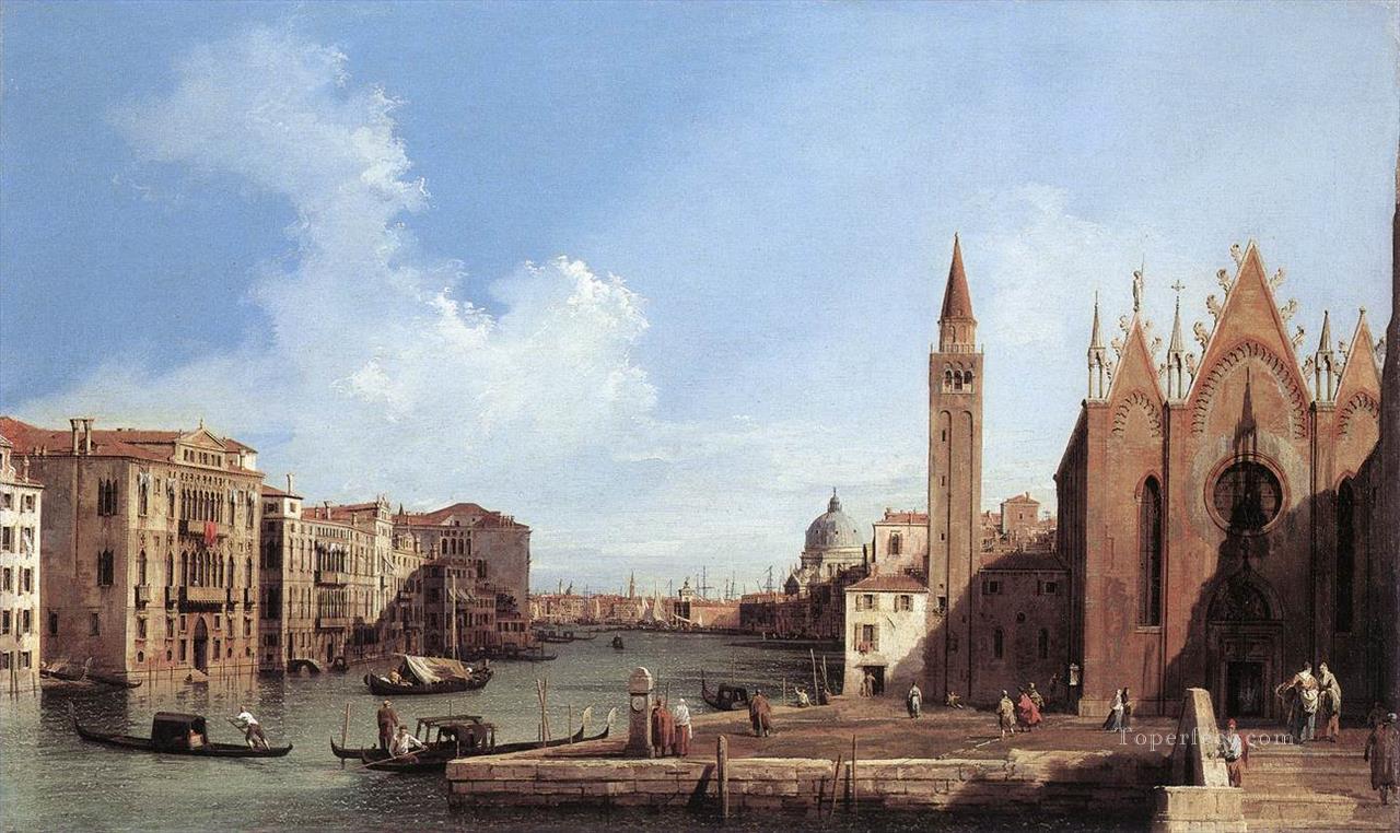 Gran Canal desde Santa Maria Della Carita hasta el Bacino Di San Marco Canaletto Pintura al óleo